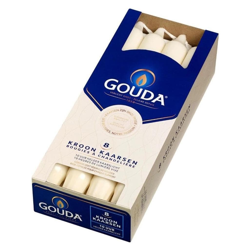 Gouda, Candela, Candele Crown Ivory 8 pezzi (8 pz.)