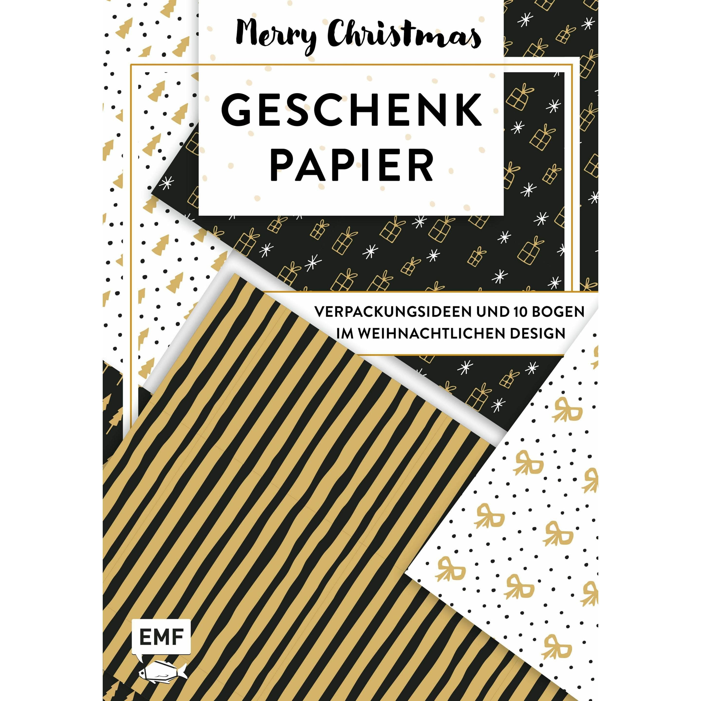 Edition Fischer, Confezione regalo, Il set di carta da regalo - Merry Christmas: idee per impacchettare e 10 fogli in stile natalizio (10x)