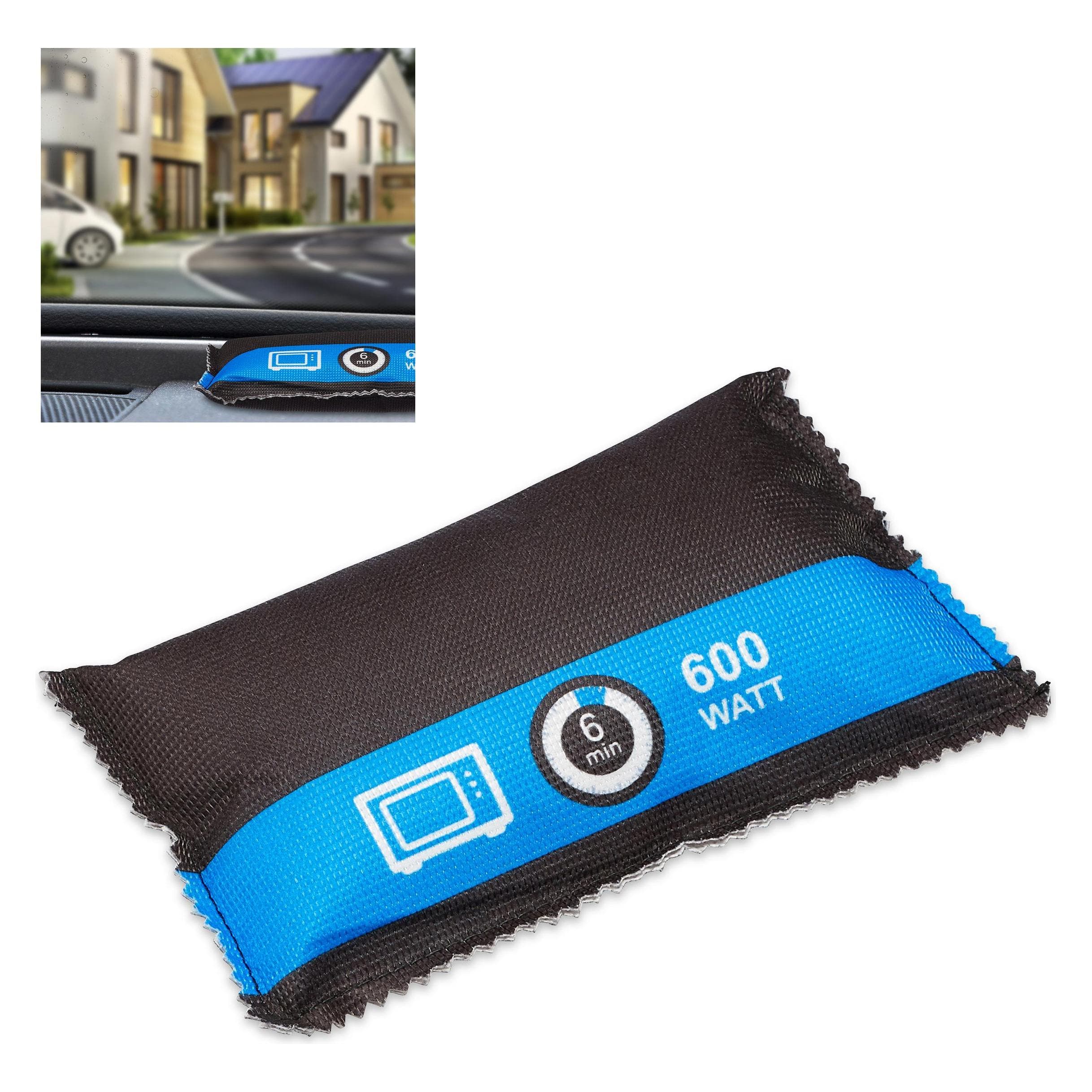Relaxdays Sacchetto Deumidificatore Auto, Riutilizzabile, Deumidificatore, Nero, Blu