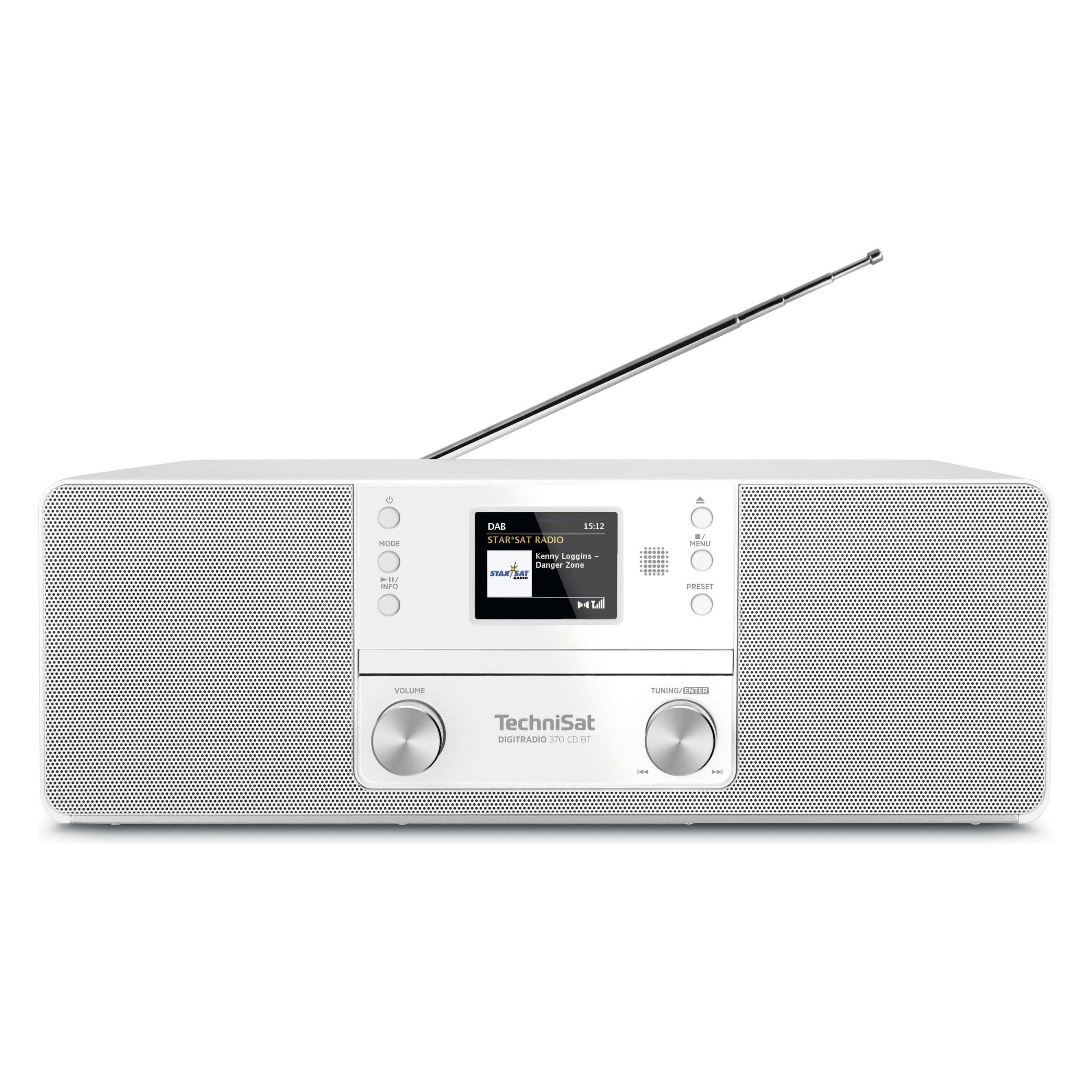 TechniSat DAB+ Radio DigitRadio 370 CD BT (DAB, FM, Bluetooth, Radio frequenza (RF)), Radio, Bianco