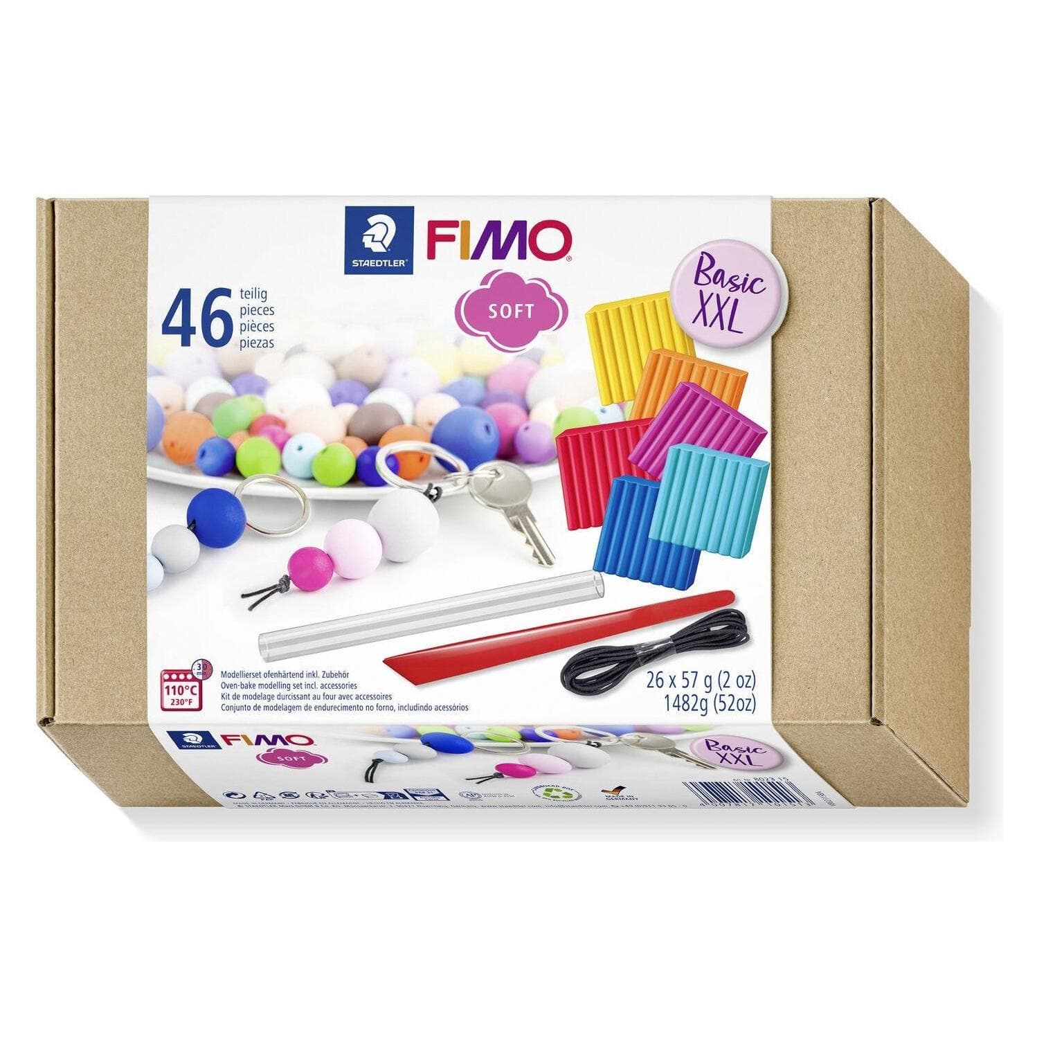 Fimo Set di argilla da modellare "Basic XXL", 46 pezzi