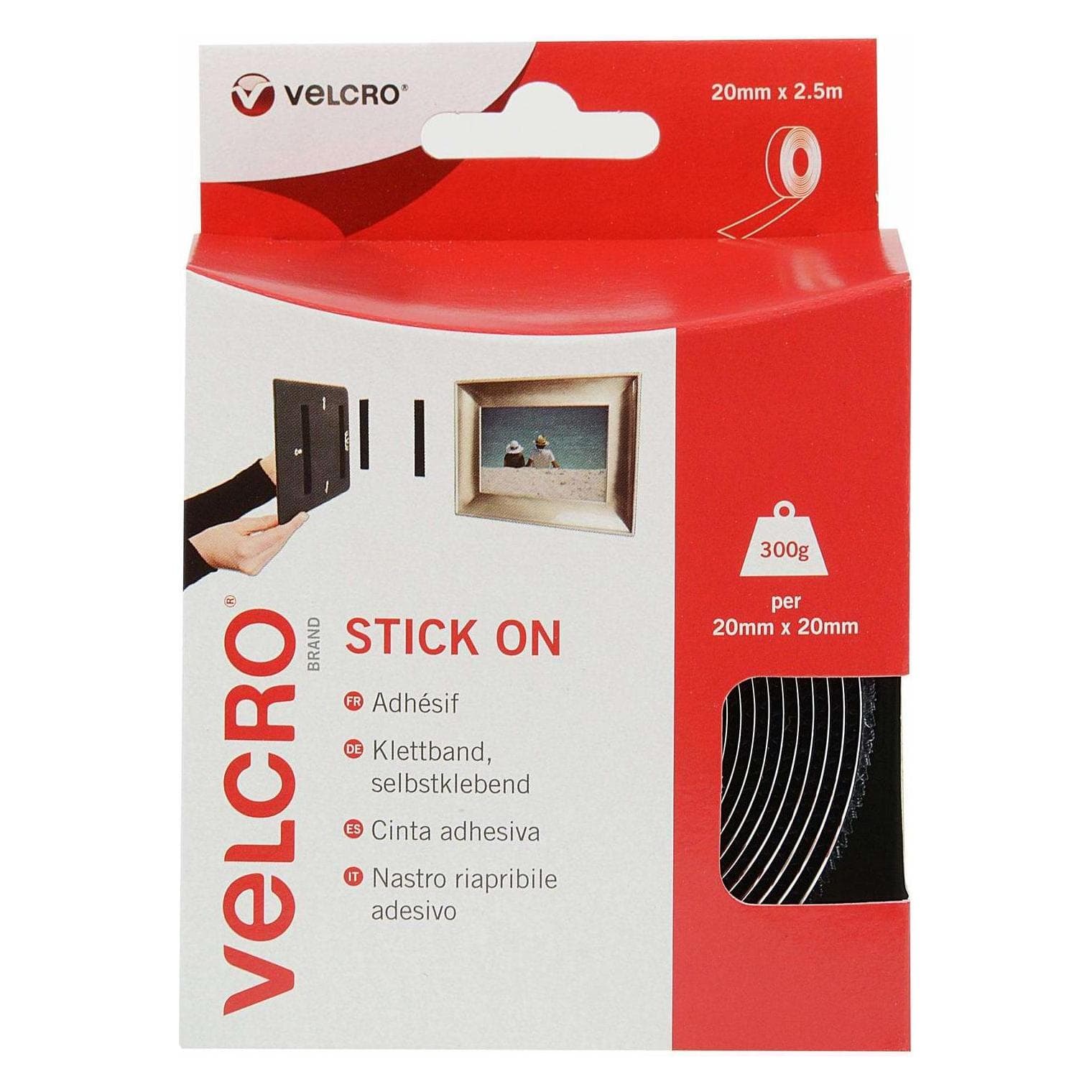 Velcro brand, Nastro in velcro, Adesivo su velcro (20 mm, 0.30 kg)