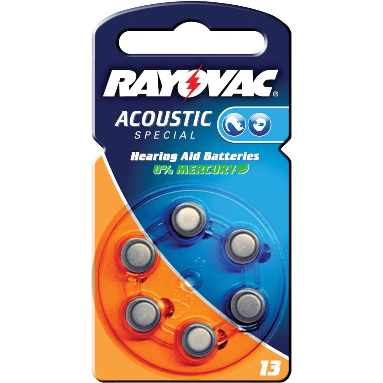 Rayovac Speciale acustico 13 (6 pz., PR48, 290 mAh), Batterie + pile