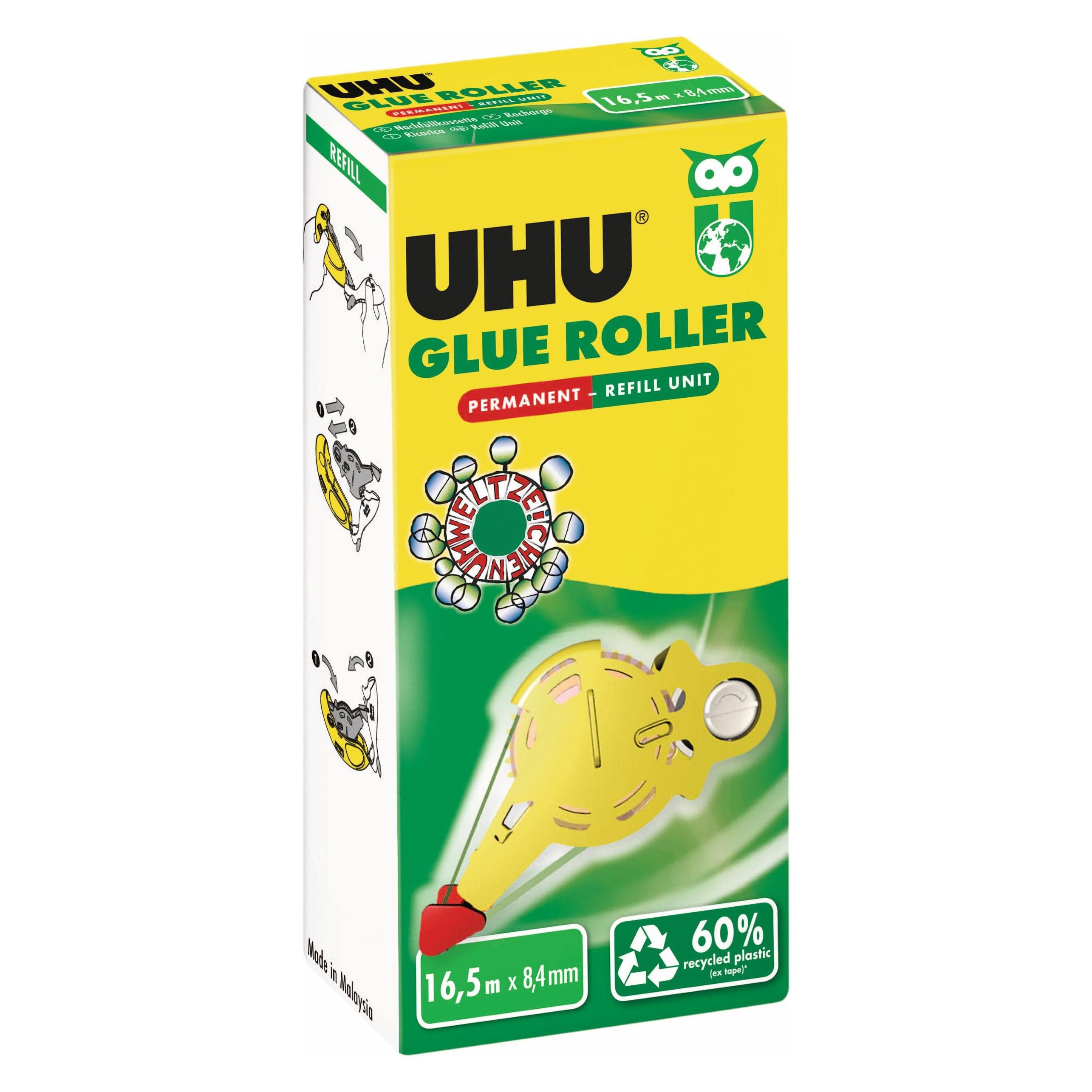 UHU, Dispenser nastro adesivo, Rullo adesivo perm. Unità di ricarica 990346 trasparente