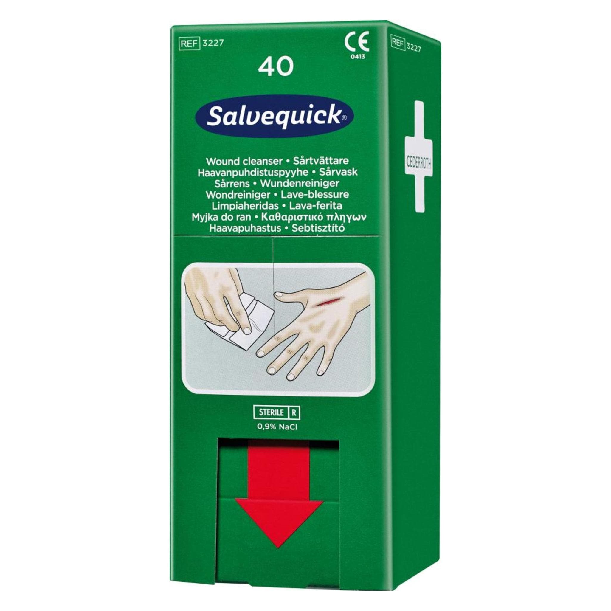 Salvequick, Cerotti, Soluzione salina fisiologica sterile per la pulizia delle ferite (40x)