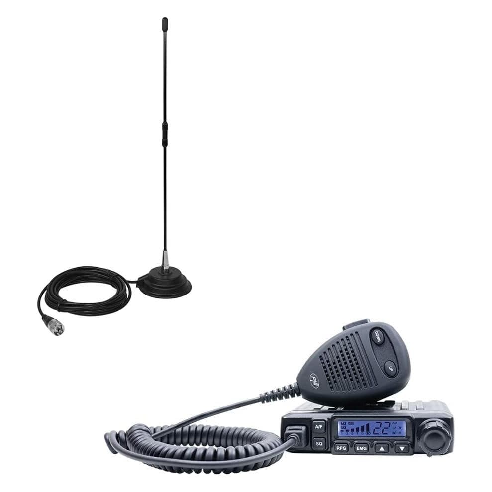 PNI Pacchetto radio CB Escort HP 6500 ASQ + antenna CB Extra 40 (AM, FM), Radio, Nero