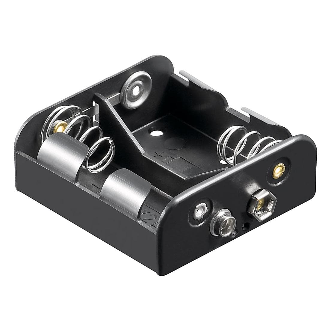 Goobay 11455 Portabatterie, Accessori pile + batterie, Nero