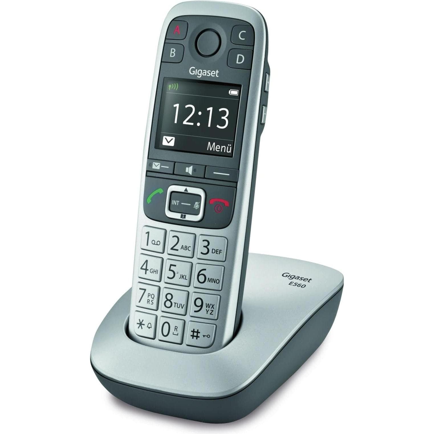 Gigaset E560 (versione DE), Telefono, Nero, Argento