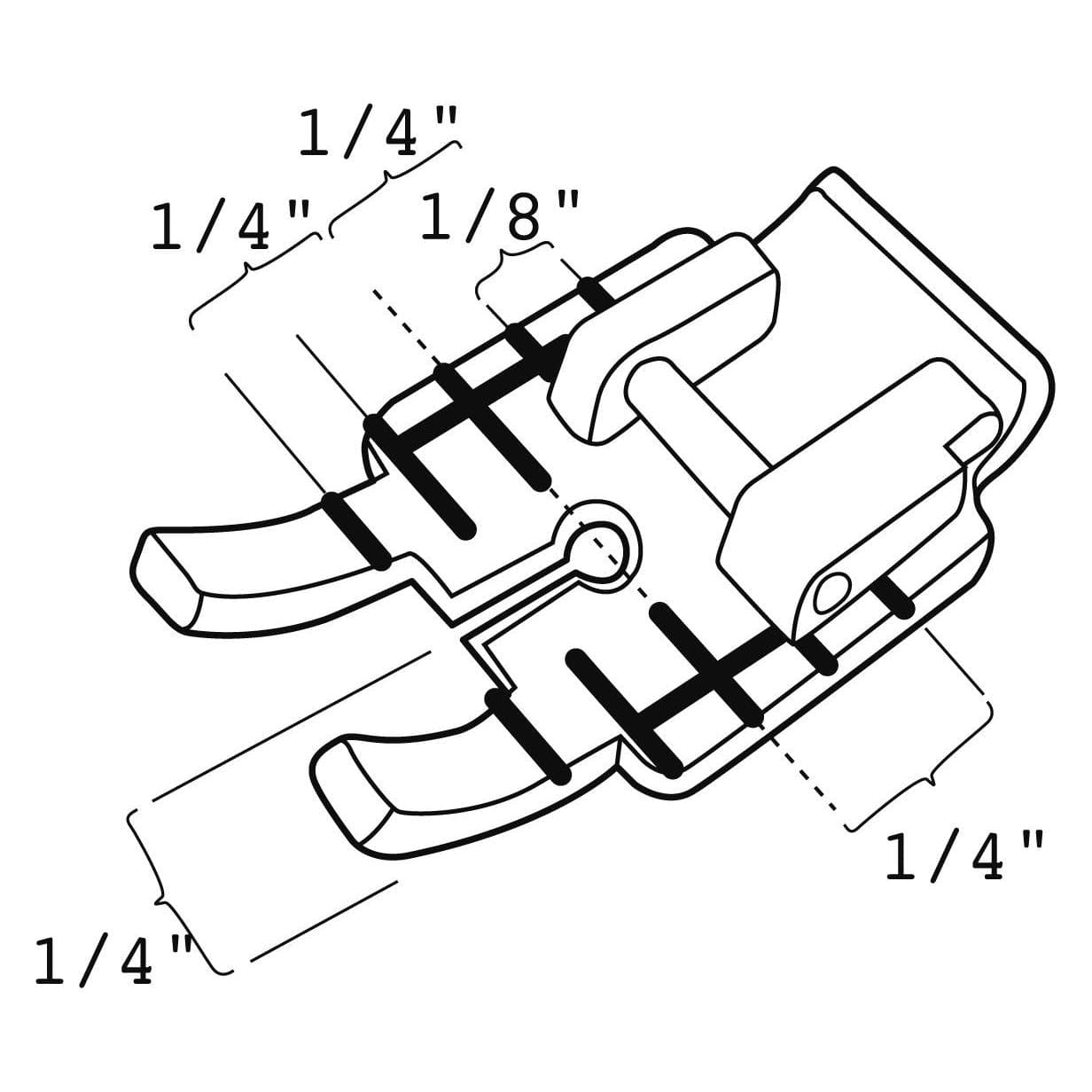 Husqvarna Piedino per patchwork trasparente da 1/4 di pollice, Accessori cucito