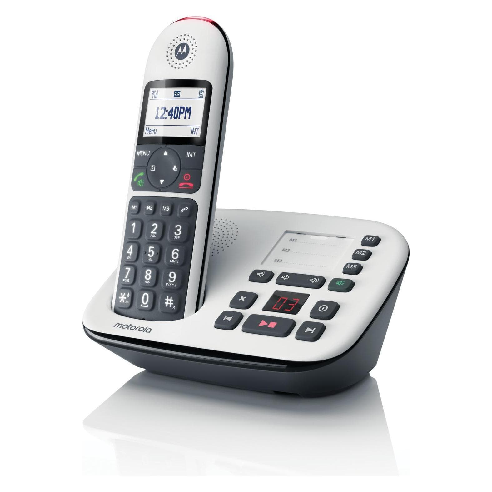 Motorola CD5011 DECT Voice, Grosstastenschnurlostlelefon mit AB, weiss, Telefono, Bianco, Grigio