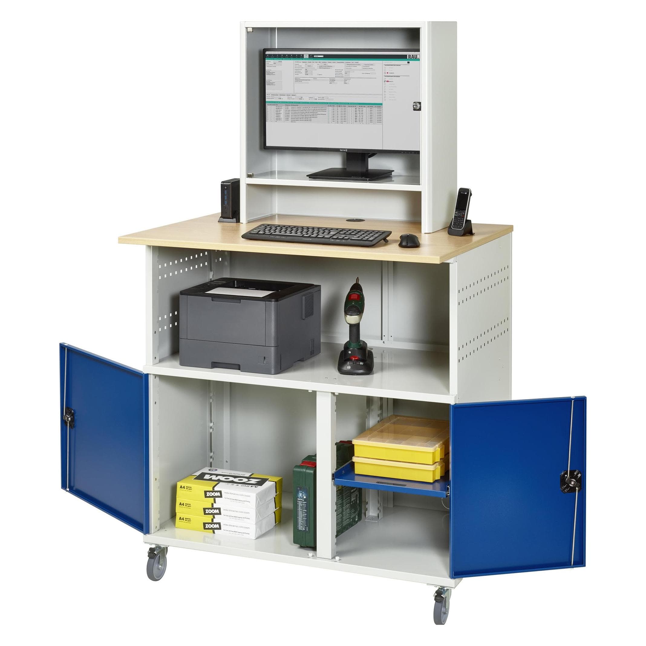 RAU, Scrivania, Stazione informatica tipo 1023 (110 x 79 x 189 cm)
