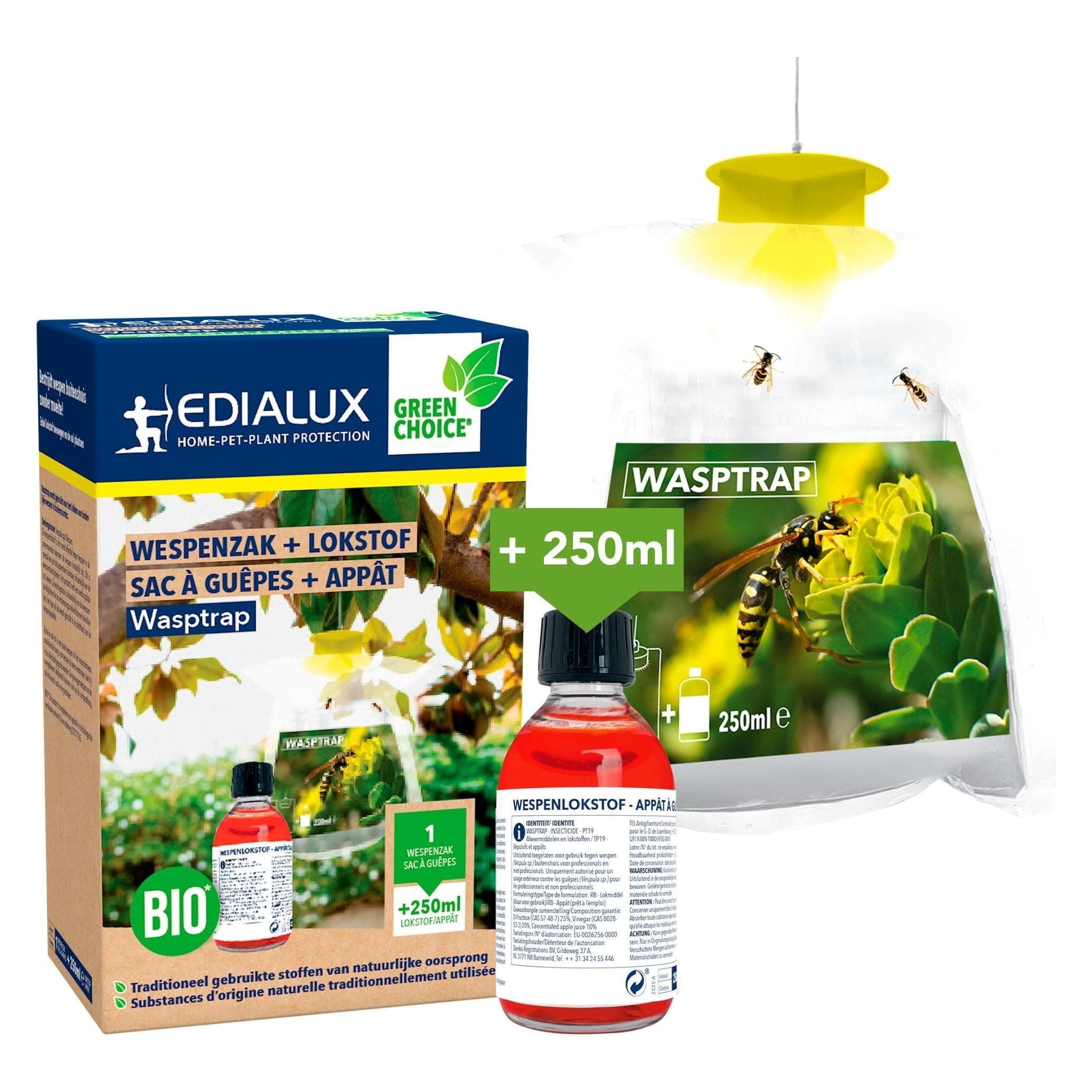 Edialux, Trappola animali, Sacchetto per vespe + wasp killer, 250ml