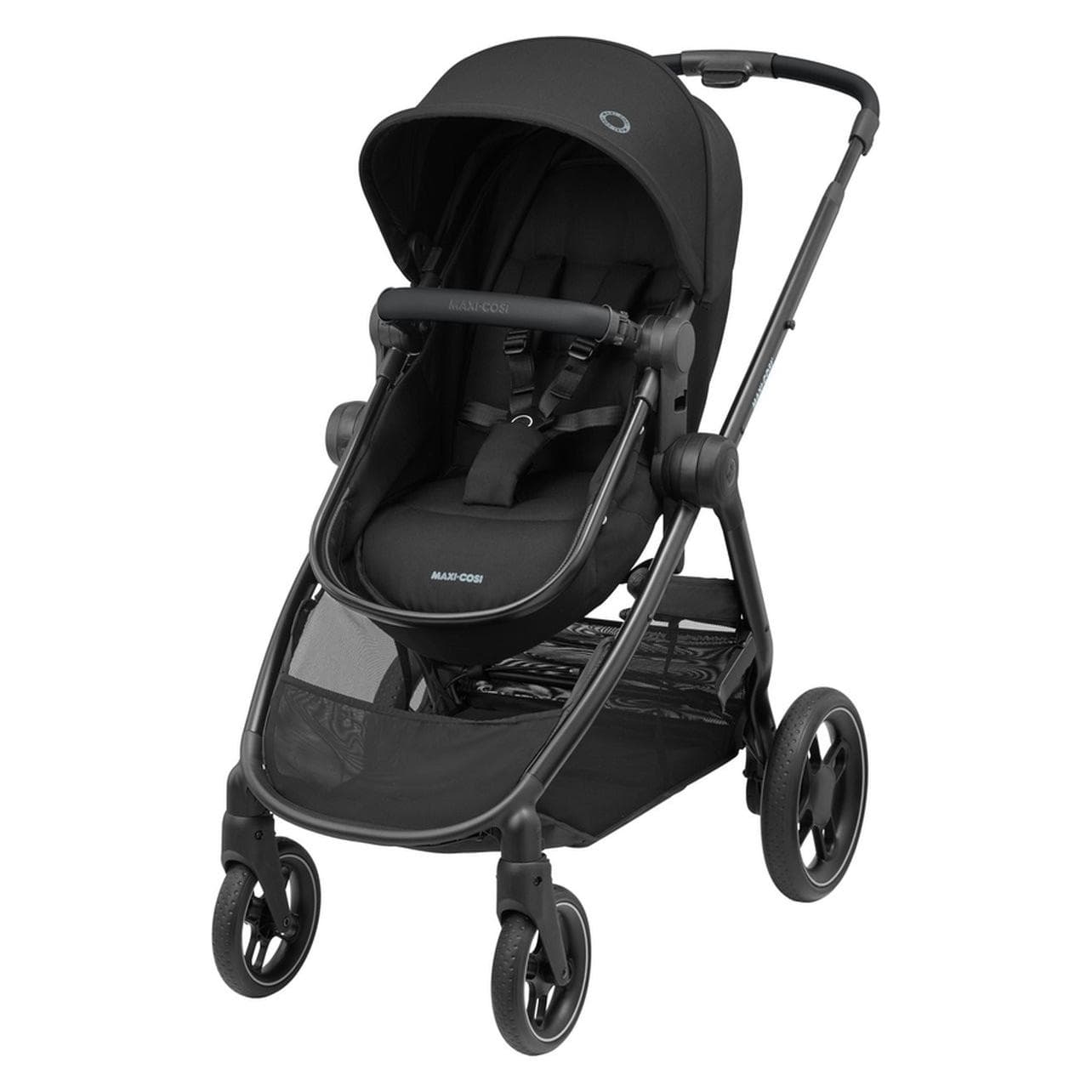 Maxi-Cosi, Passeggino, Zelia 3 Essential Nero (Telaio nero e pelle nera) (0 Mesi - 4 anni)