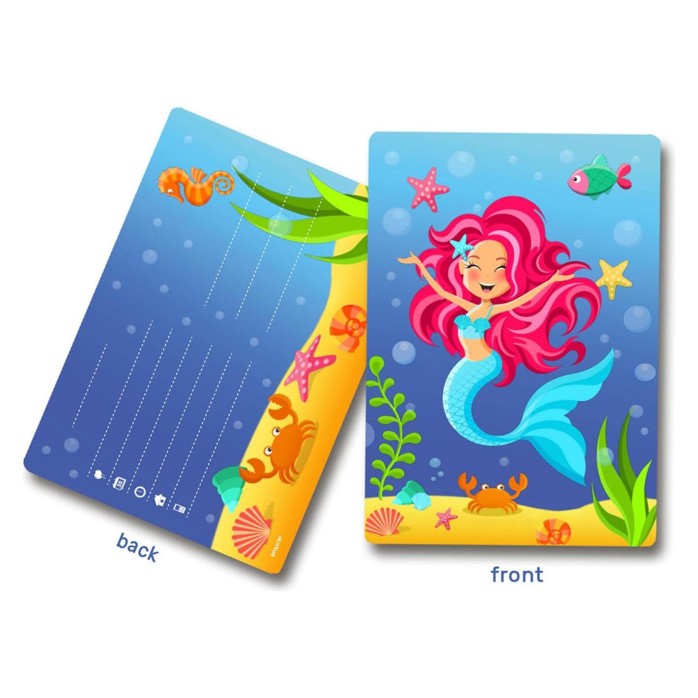 Folat, Biglietto di auguri + Carta da lettere, Carte d'invito a sirena (8 pz.)