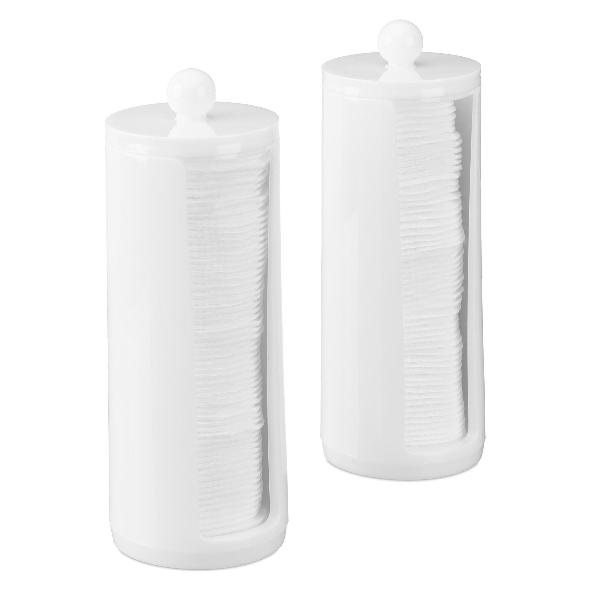Relaxdays, Portaoggetti bagno, Set da 2 contenitori per cotton fioc