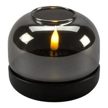LED, Candela a LED, Kerze schwarzer Sockel 1835-700 6h Timer D8,5 H7,5cm AA excl. 1835-700