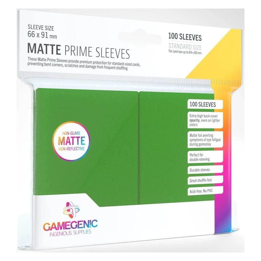 Gamegenic GGS10031 - Maniche Matte Prime, verdi (100 maniche)
