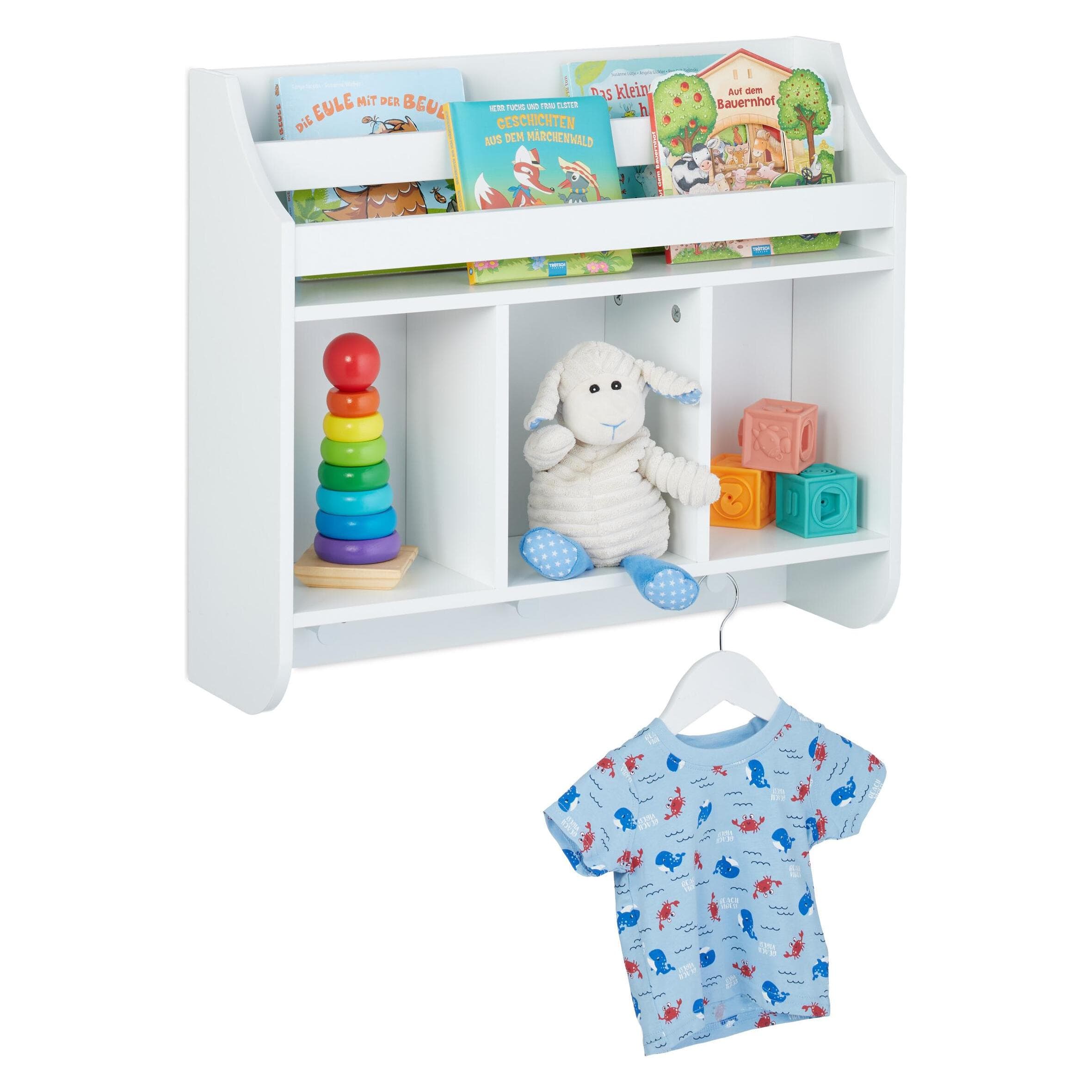 Relaxdays, Libreria per bambini, Scaffale per bambini (60 x 17.50 x 51.50 cm)
