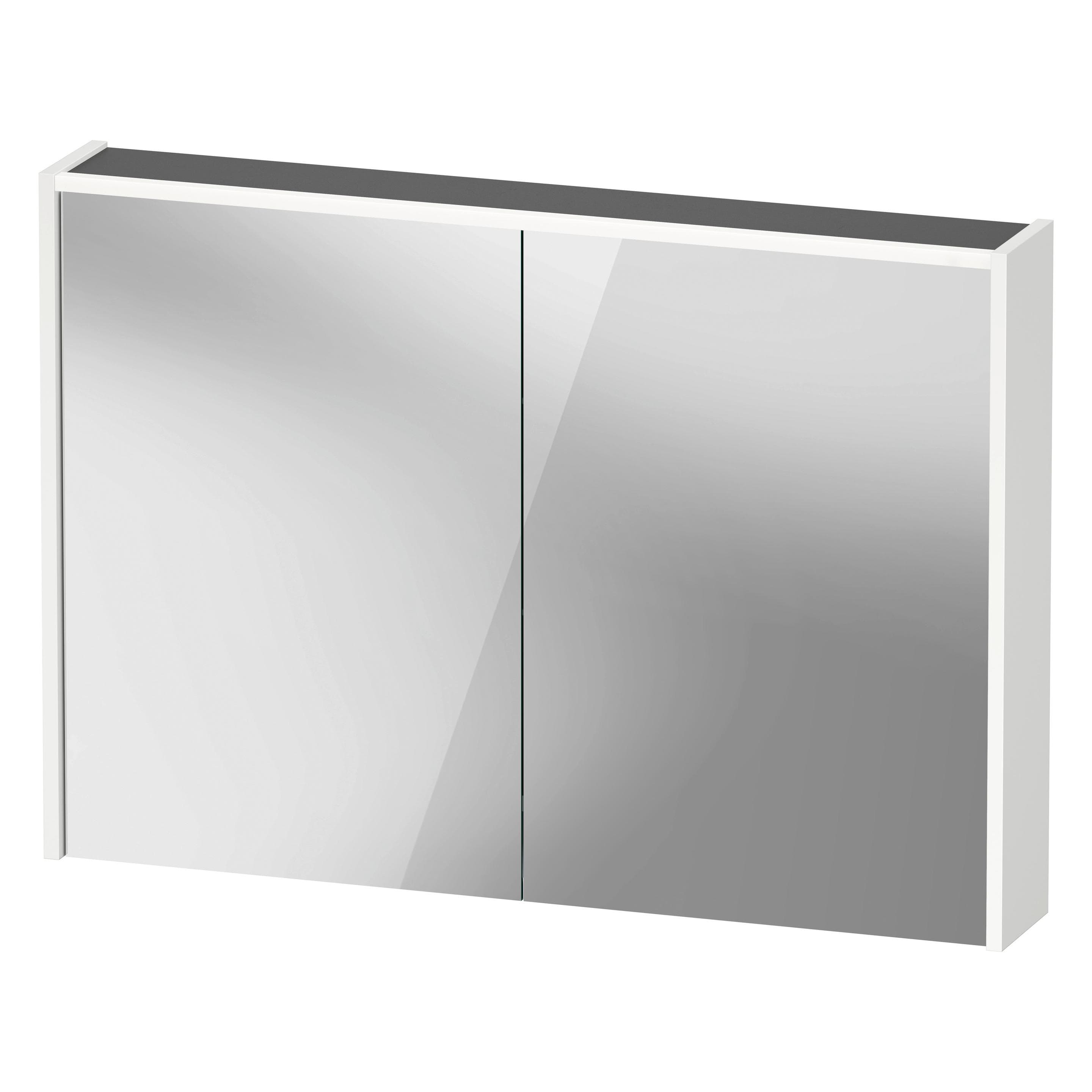 Duravit, Armadio a specchio, Armadietto a specchio D-Code, presa di corrente tipo E (FR, BE), 2 porte, pannello luminoso (78.50 x 21.50 x 107 cm)