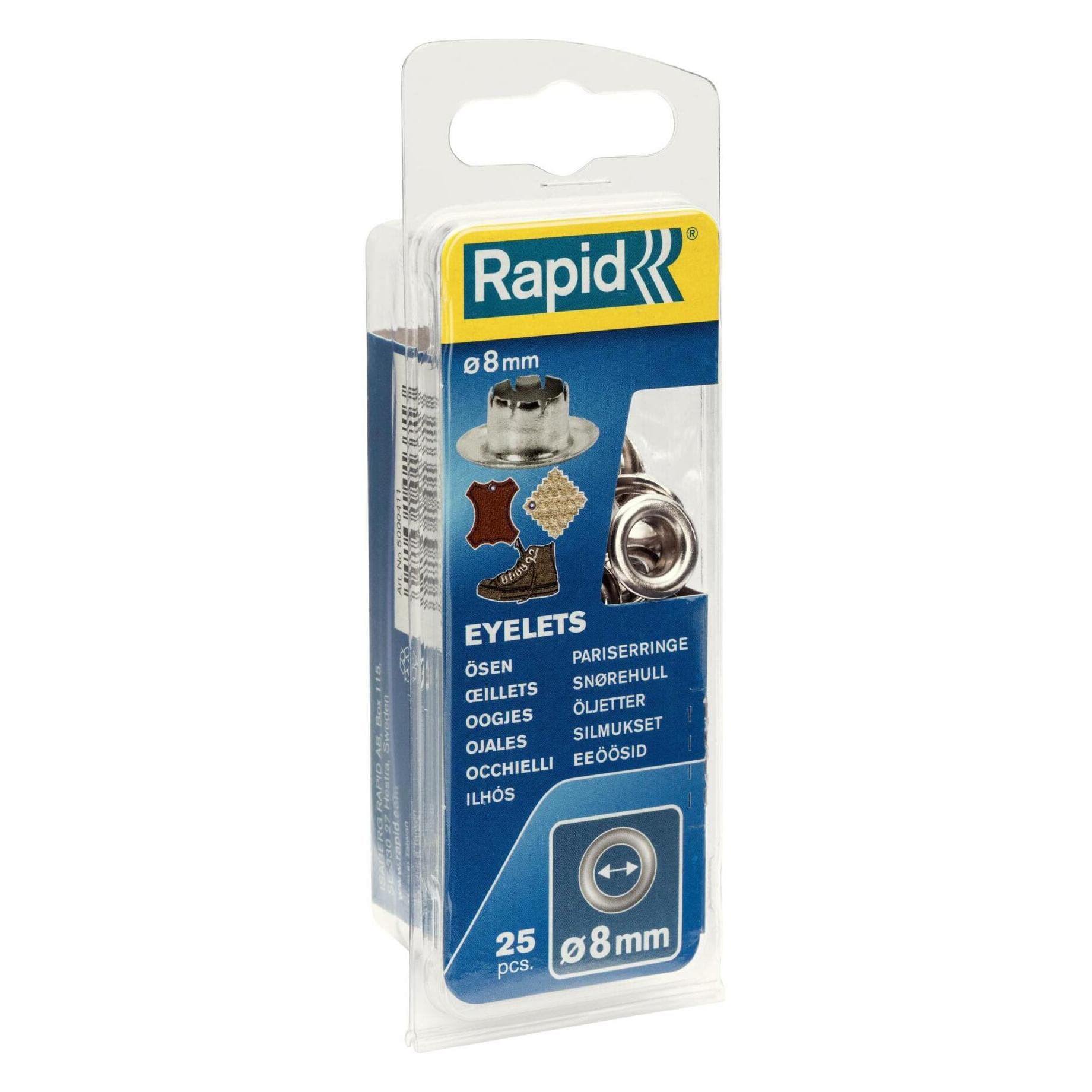 Rapid Occhielli 8mm 25 pezzi + strumento di inserimento, Accessori cucito, Grigio