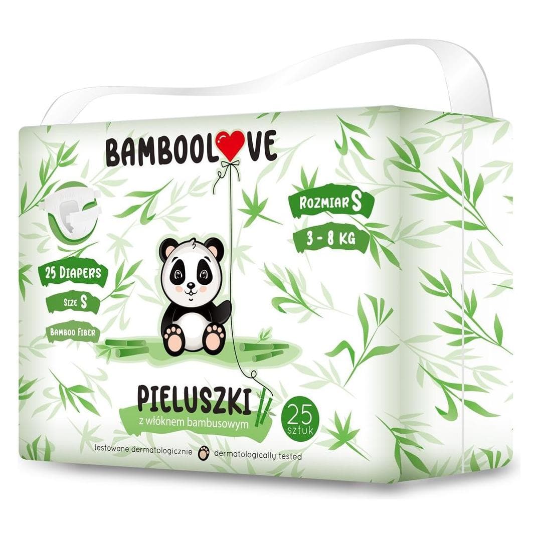 Bamboolove Pannolini monouso in fibra di bambù S (3-8 kg) 25 pz. (Dimensione S, Pacco trasportabile, 25 pz.)