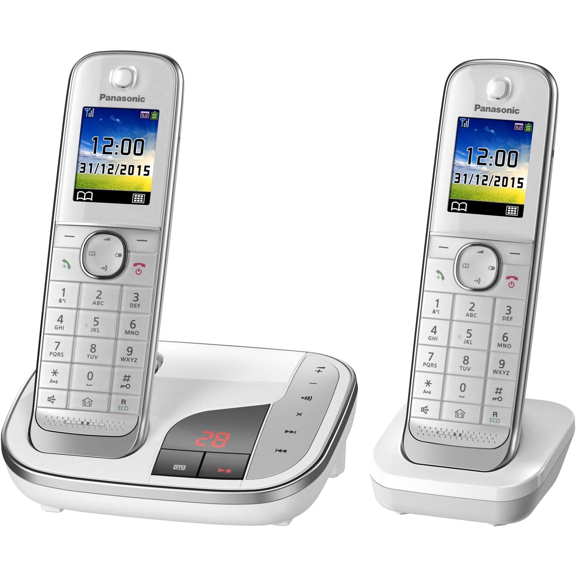 Panasonic KX-TGJ322GW, Telefono, Nero, Bianco, Rosso