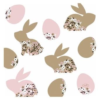 Duni, Tovaglioli, Tovaglioli di Pasqua Blooming Bunnies 33X33 Cm (33 x 33 cm)
