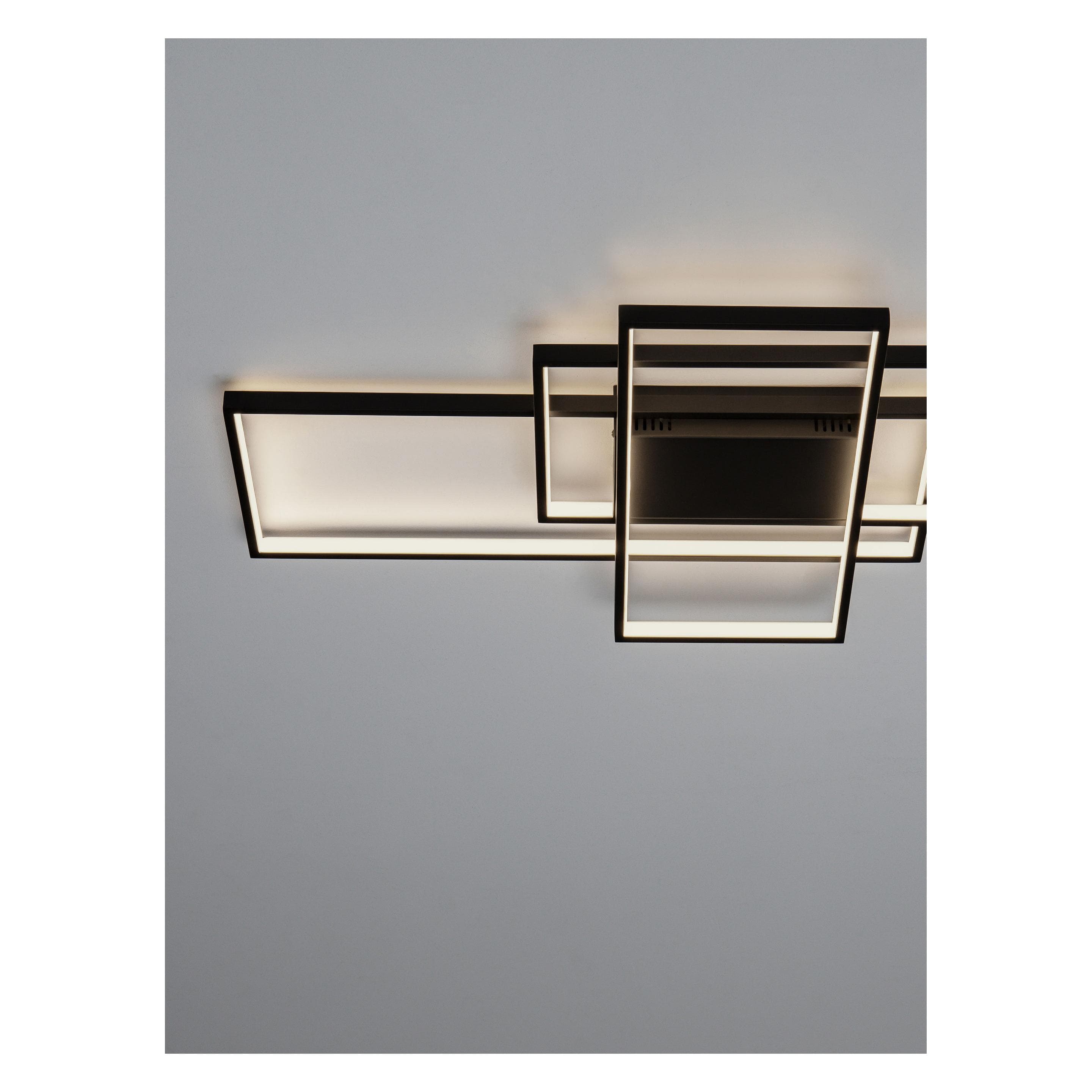 Nova Luce, Plafoniera, CLEA Plafoniera LED nera 58W colore luce controllabile 100x50,7x8,5cm dimmerabile 9756720