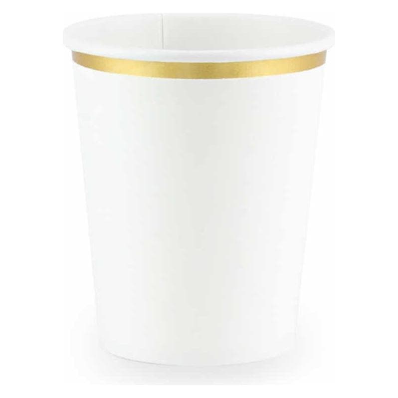 Partydeco, Stoviglie usa e getta, Tazze, bianche, 260 ml (1 pz. / 6 pz.) (6x)