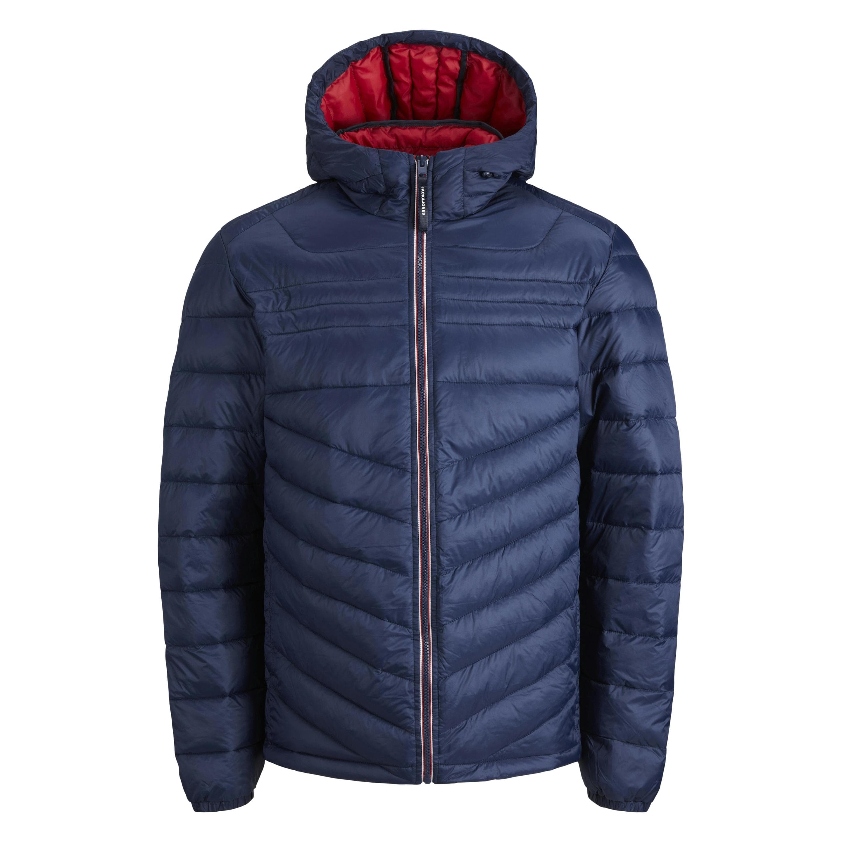 Jack & Jones, Uomini, Giacche invernali, Giacca leggera imbottita con cappuccio, Blu, (L)