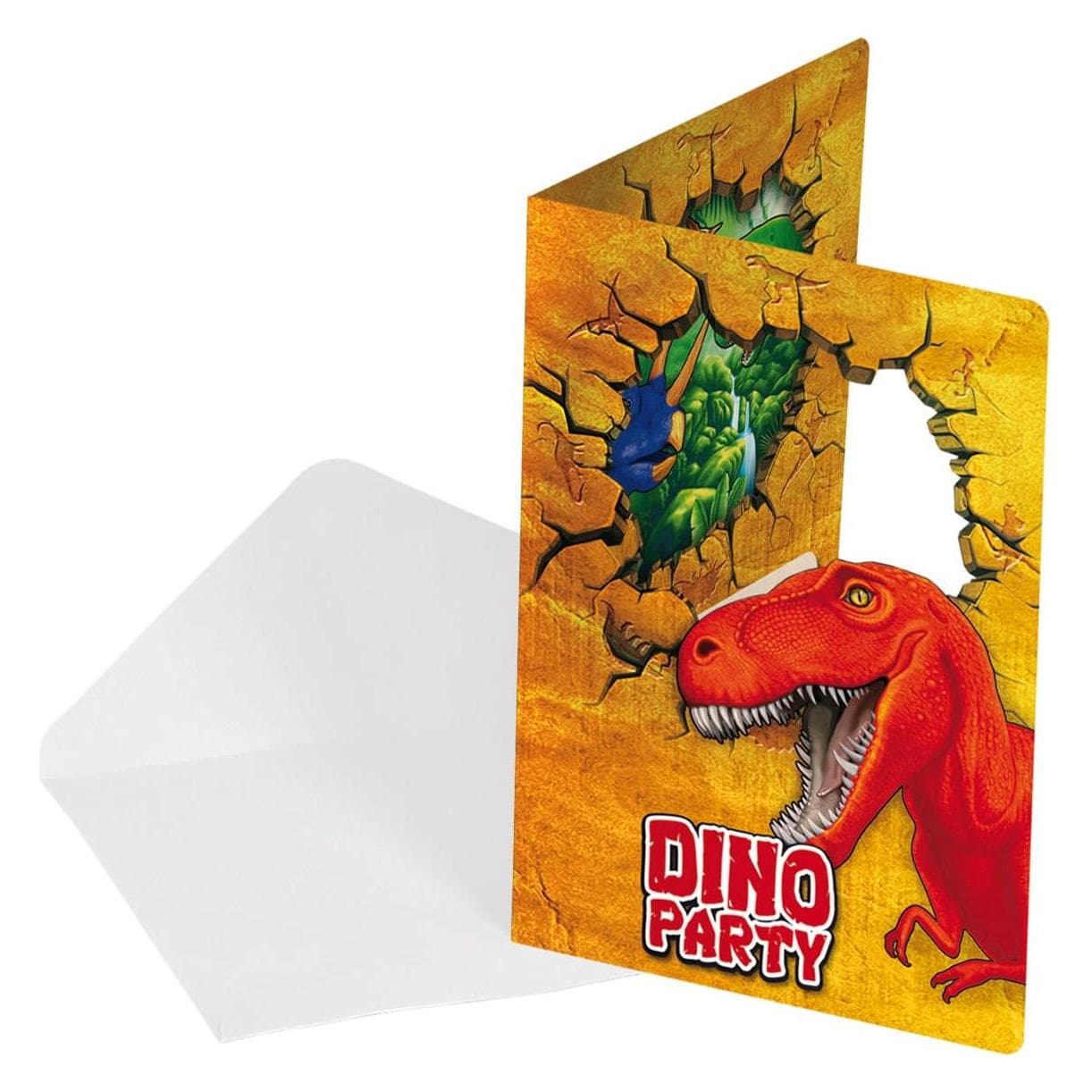 Folat, Biglietto di auguri + Carta da lettere, Inviti Dino 6 pezzi. (6 pz.)