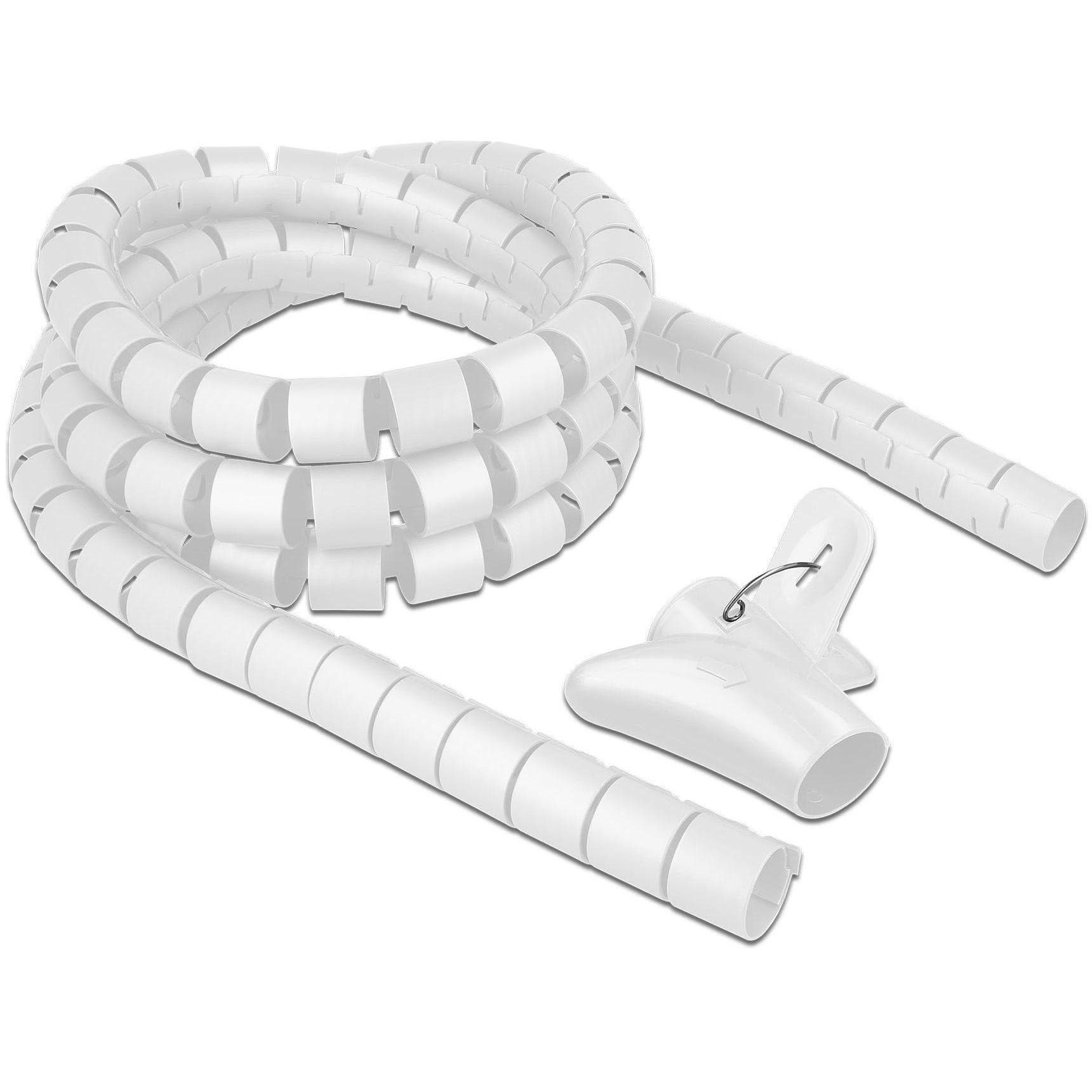 Delock, Canale passacavi, Tubo a spirale con utensile retrattile 2,5 m x 30 mm bianco (Tubo a spirale per cavi, 250 cm)