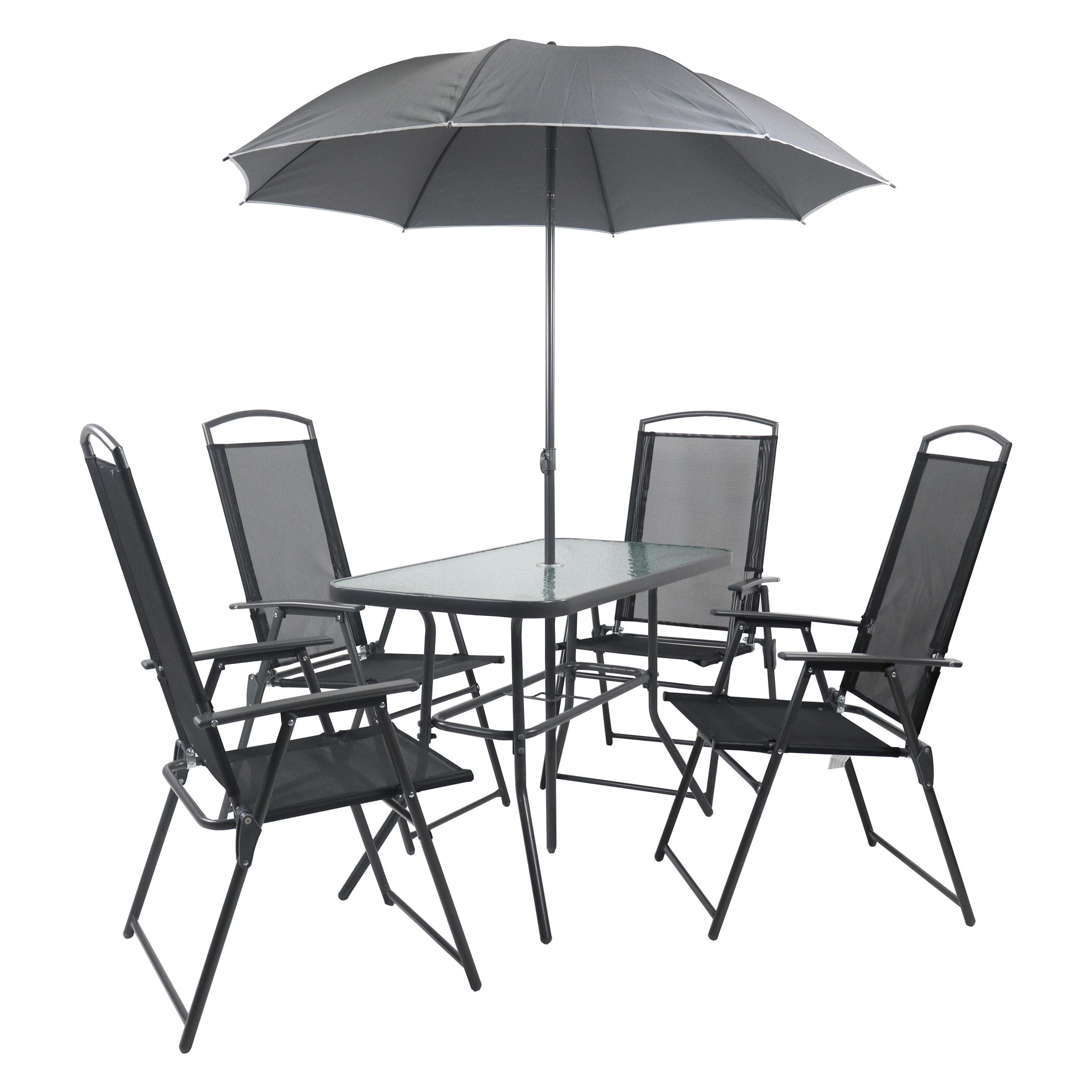 VCM, Tavolo da giardino + Tavolo da balcone, Set di sedute da giardino 5 pezzi Mobili da giardino con tavolo e sedie (110 x 55 x 70 cm)