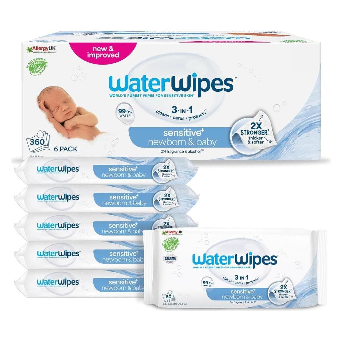 WaterWipes Sensibile (6 x 60 pz.)