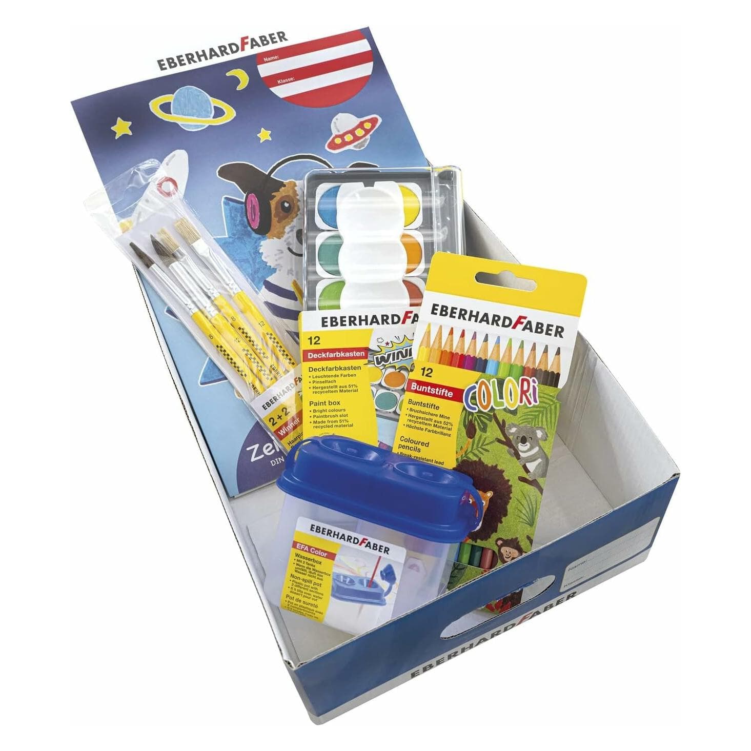 EberhardFaber, Box portaoggetti, EBERHARD FABER Winner School Starter Set Contenitore blu, giallo 22,0 x 31,0 x 10,0 cm (22 cm)