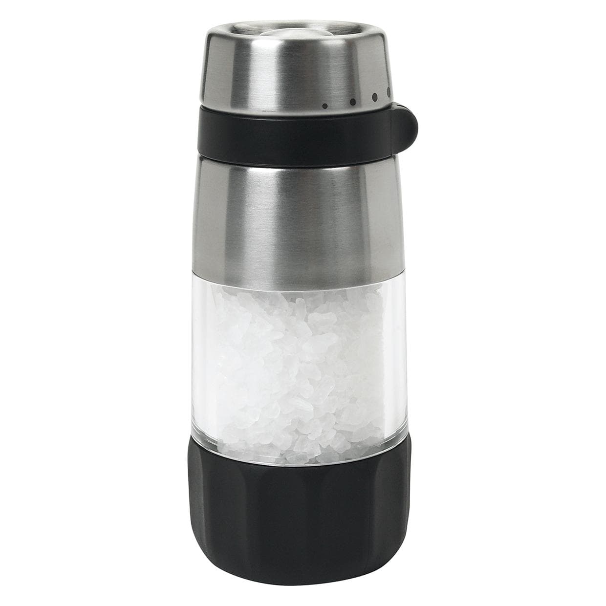 OXO Good Grips, Macinapepe + Spargispezie, Nero, Trasparente, Argento