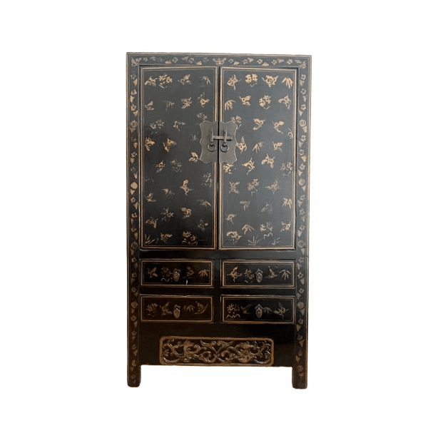 Armadio cinese Shanxi laccato e decorato,