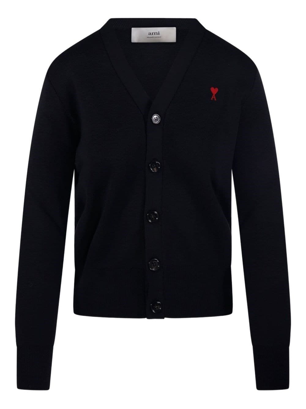 Ami Paris Cardigan In Lana Ami De Coeur