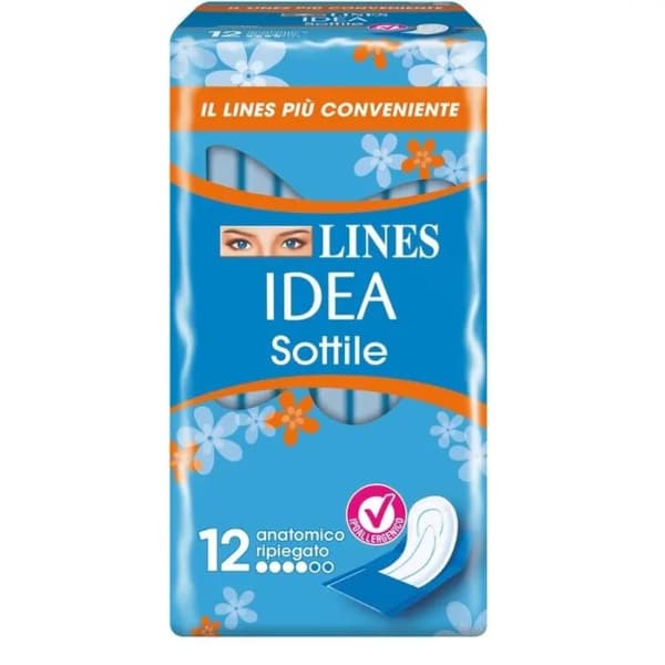 Lines Idea Sottile Anatomico Ripiegato 12 Assorbenti