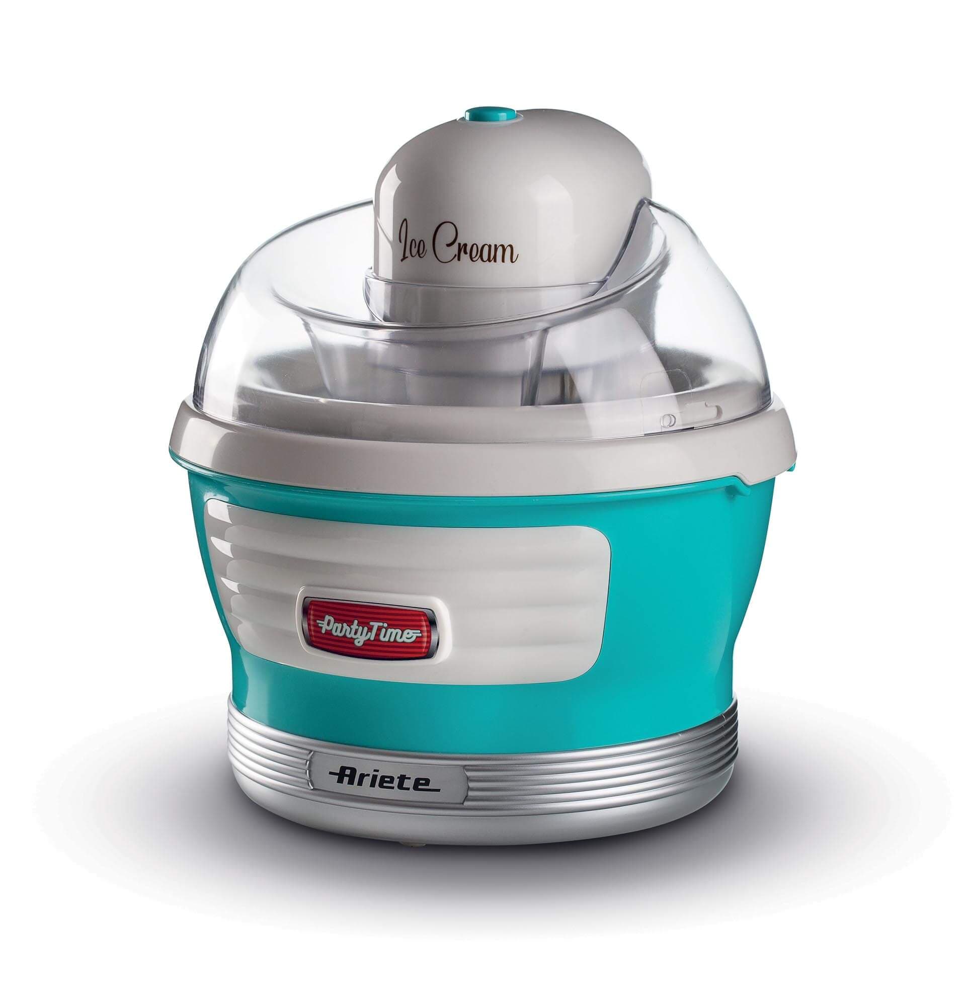 Ariete 643 Ice Cream Maker Party Time, Macchina per fare il gelato, 12W, Capacità 1,5 L, Cestello estraibile con doppio isolamento, Tempo