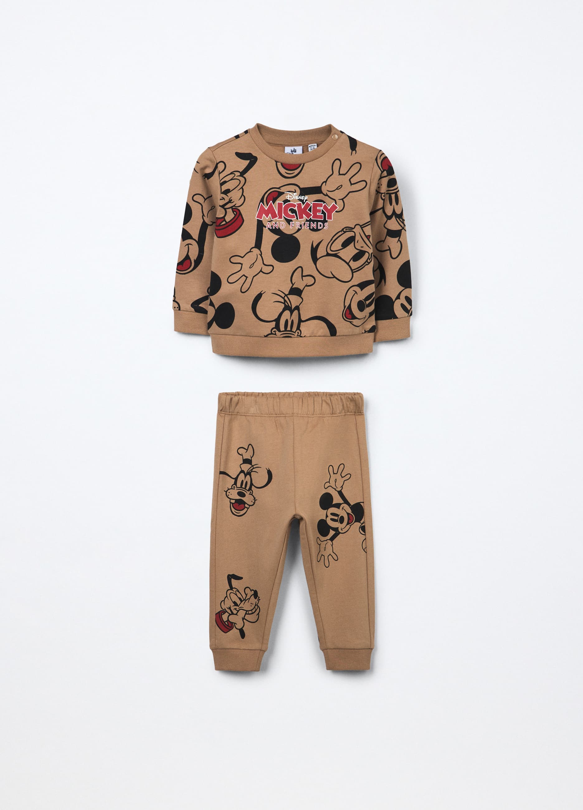 Blukids, Jogging Set In Puro Cotone Fleece Neonato, Bambino, Beige chiaro, Taglia: 30-36