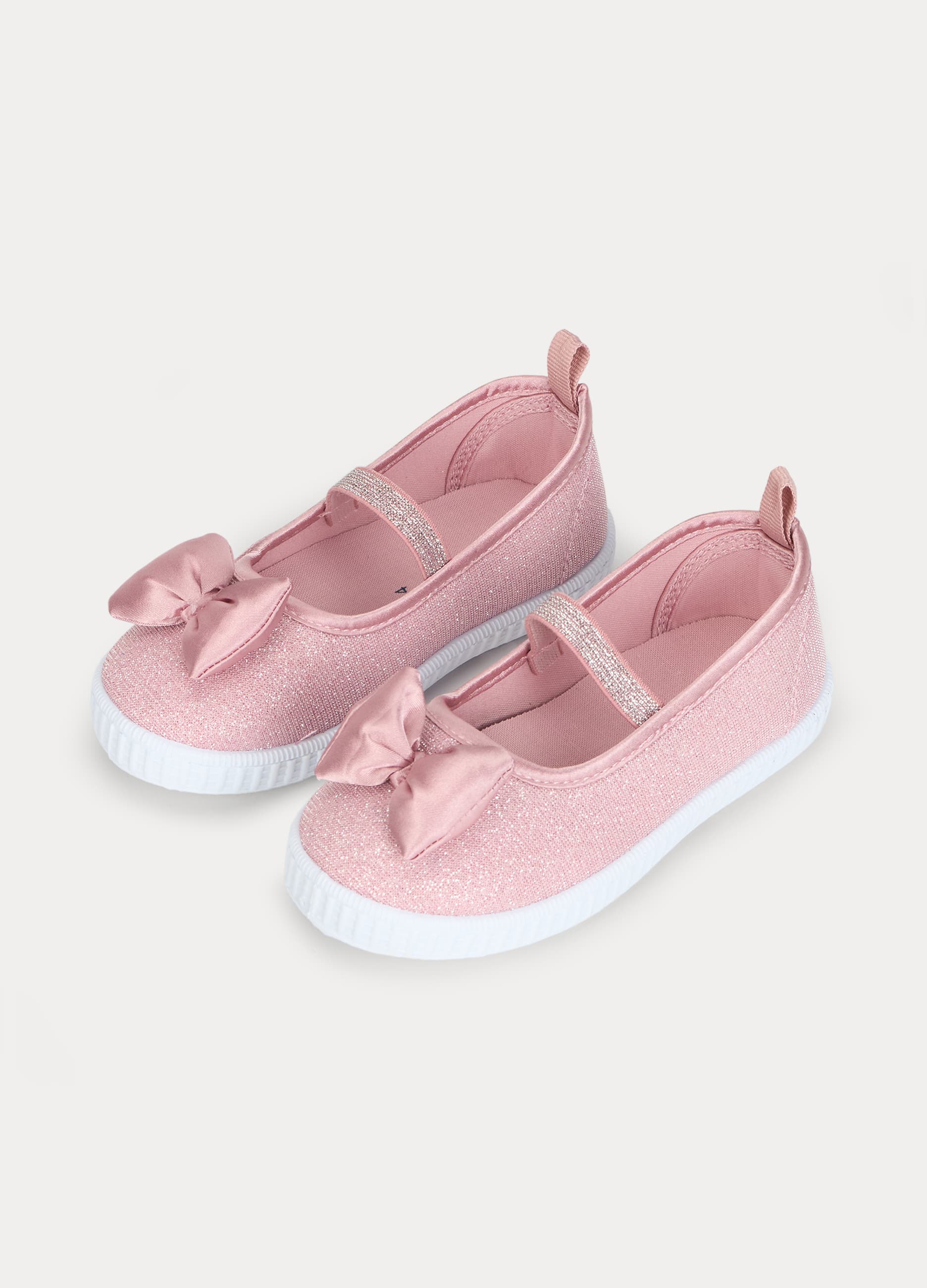 Blukids, Ballerine Con Fiocco Bambina, Unisex, Rosa pastello, Taglia: 27