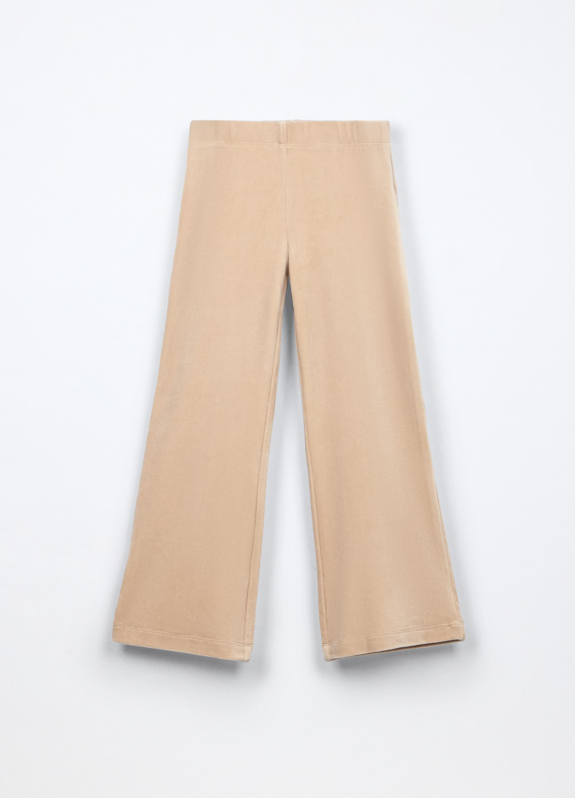 Blukids, Pantaloni Wide Leg Velours Bambina, Beige chiaro, Taglia: 4-5