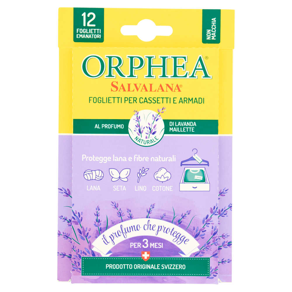 Orphea Salvalana 12 Fogli al Profumo di Lavanda - -