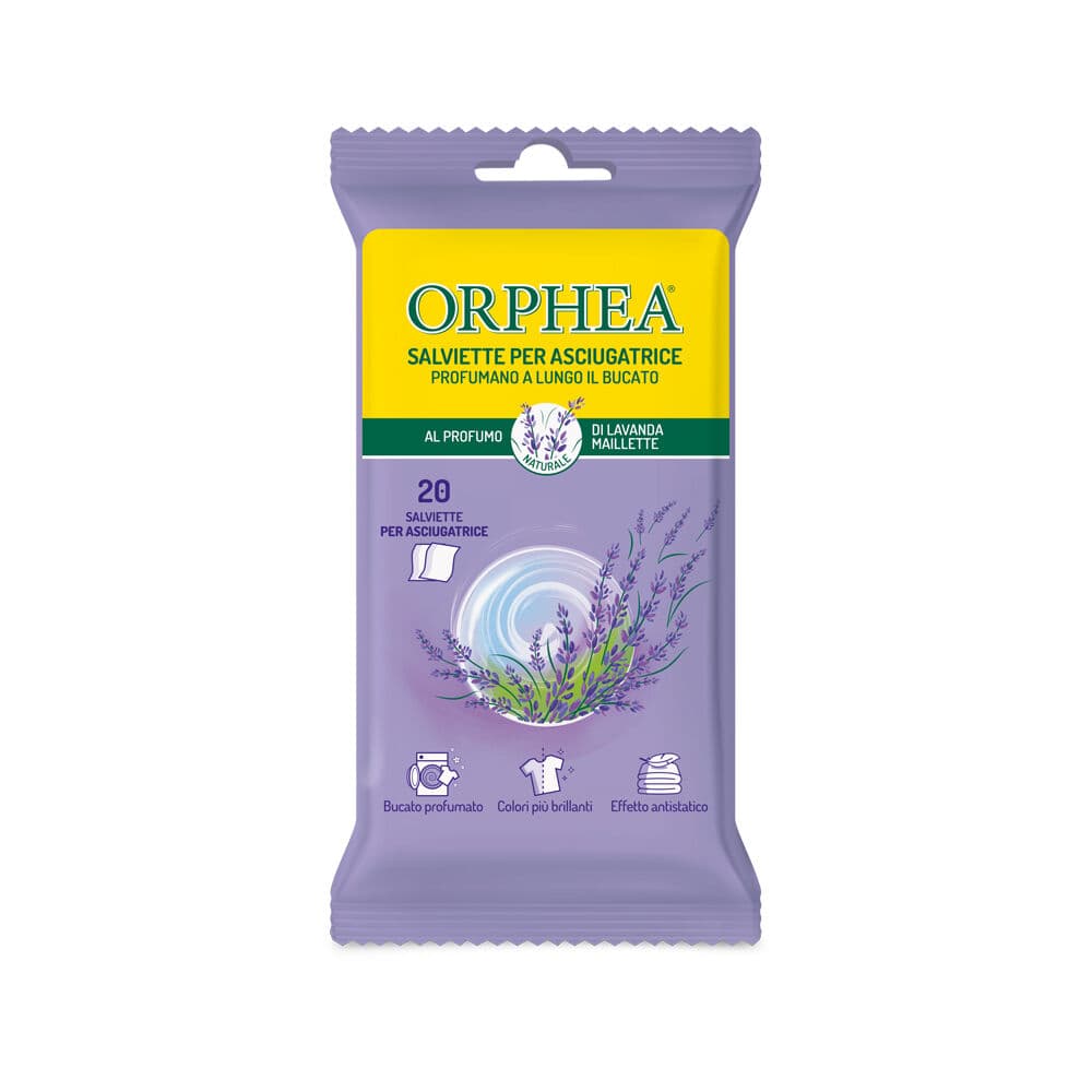 Orphea Salviette per Asciugatrice al Profumo di Lavanda Maillette 20 x 4 g - -