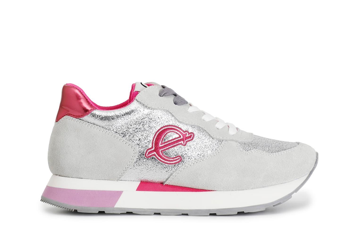 sneakers in pelle scamosciata e glitter off white 39