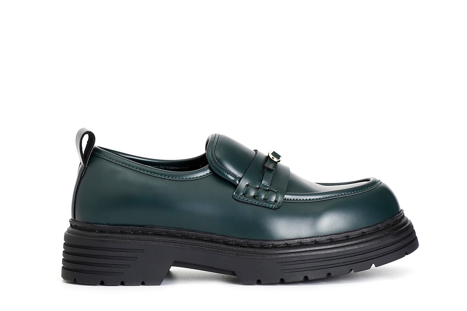 mocassino da donna in similpelle spazzolato verde 38