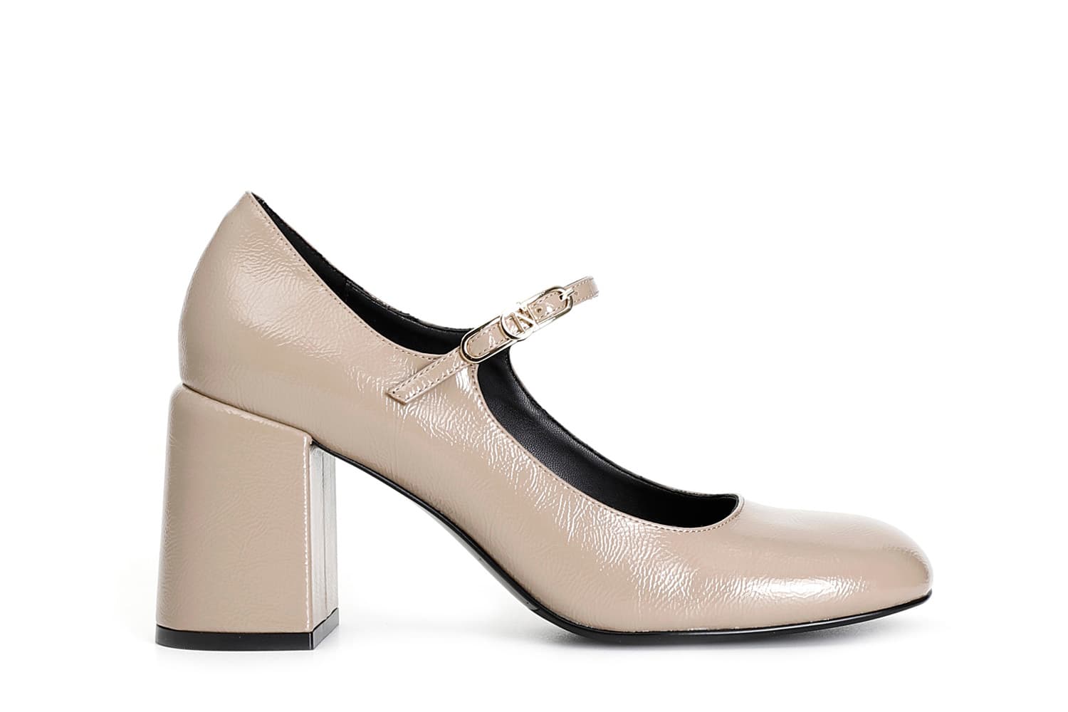 décolleté con laccio fibbia in pelle naplak taupe 35