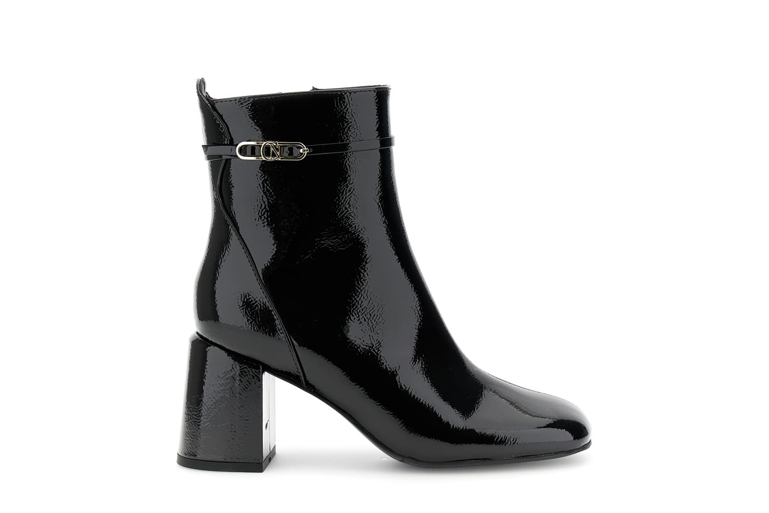 tronchetto da donna con fibbia in pelle naplak nero 39