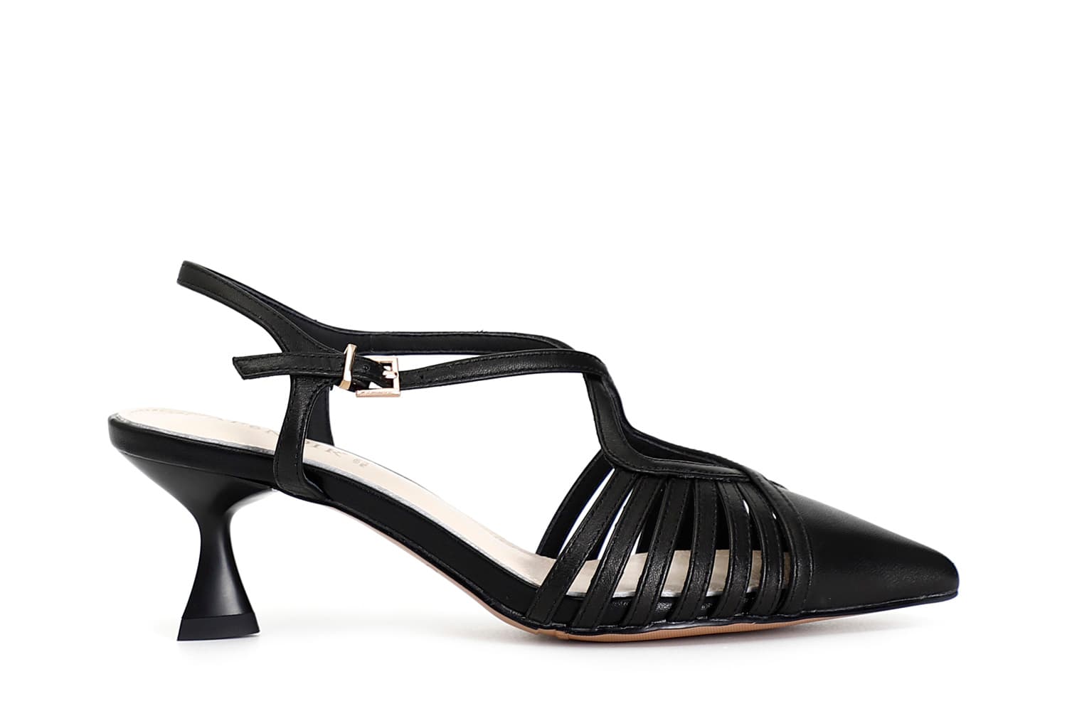 décolleté in nappa con incrocio nero 36